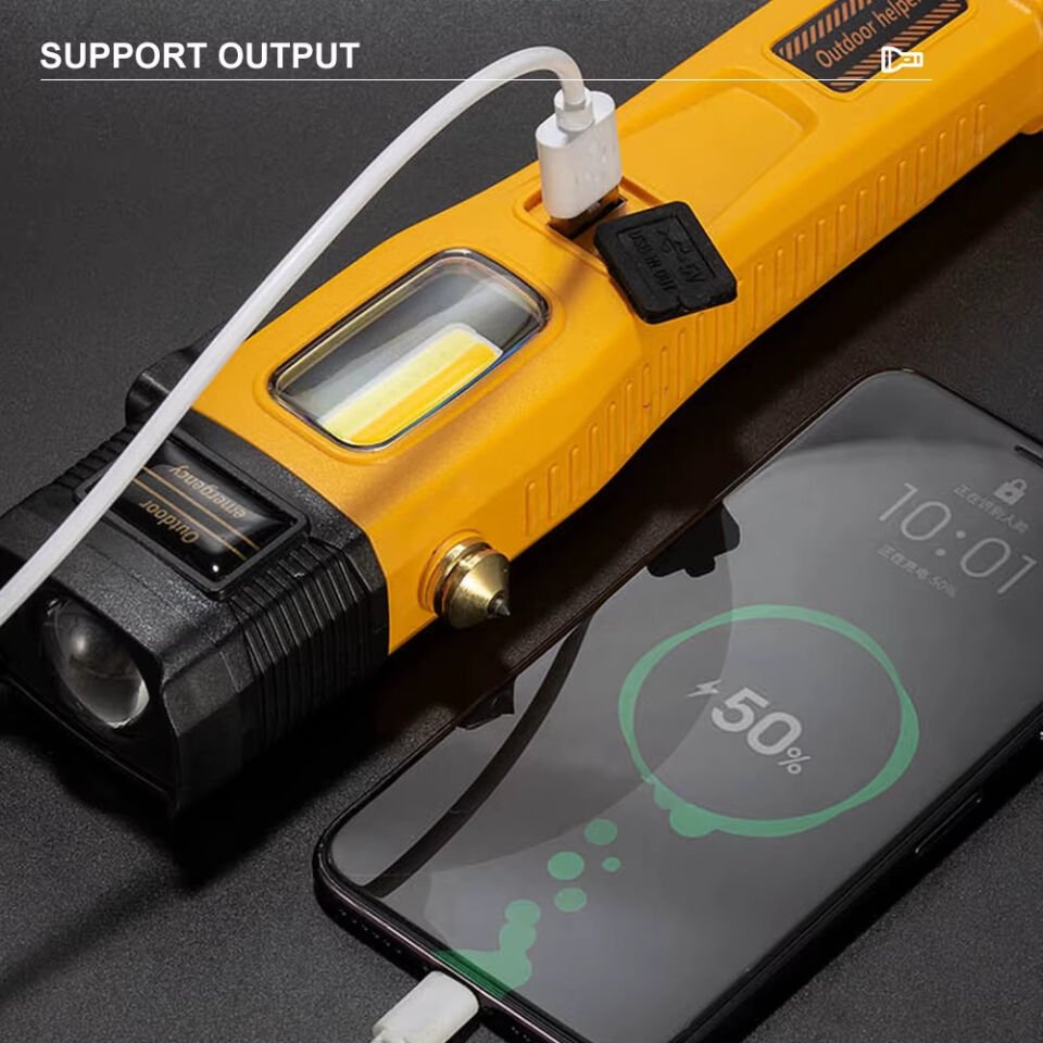 Wison WS-1414 Cam Kıracaklı Dijital Göstergeli Mıknatıslı Şarjlı Acil Durum Tamirci Feneri