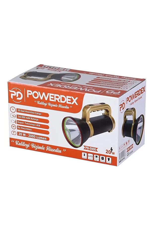 Powerdex PD-5900 El Feneri 20W 2000 Lümen Su Geçirmez