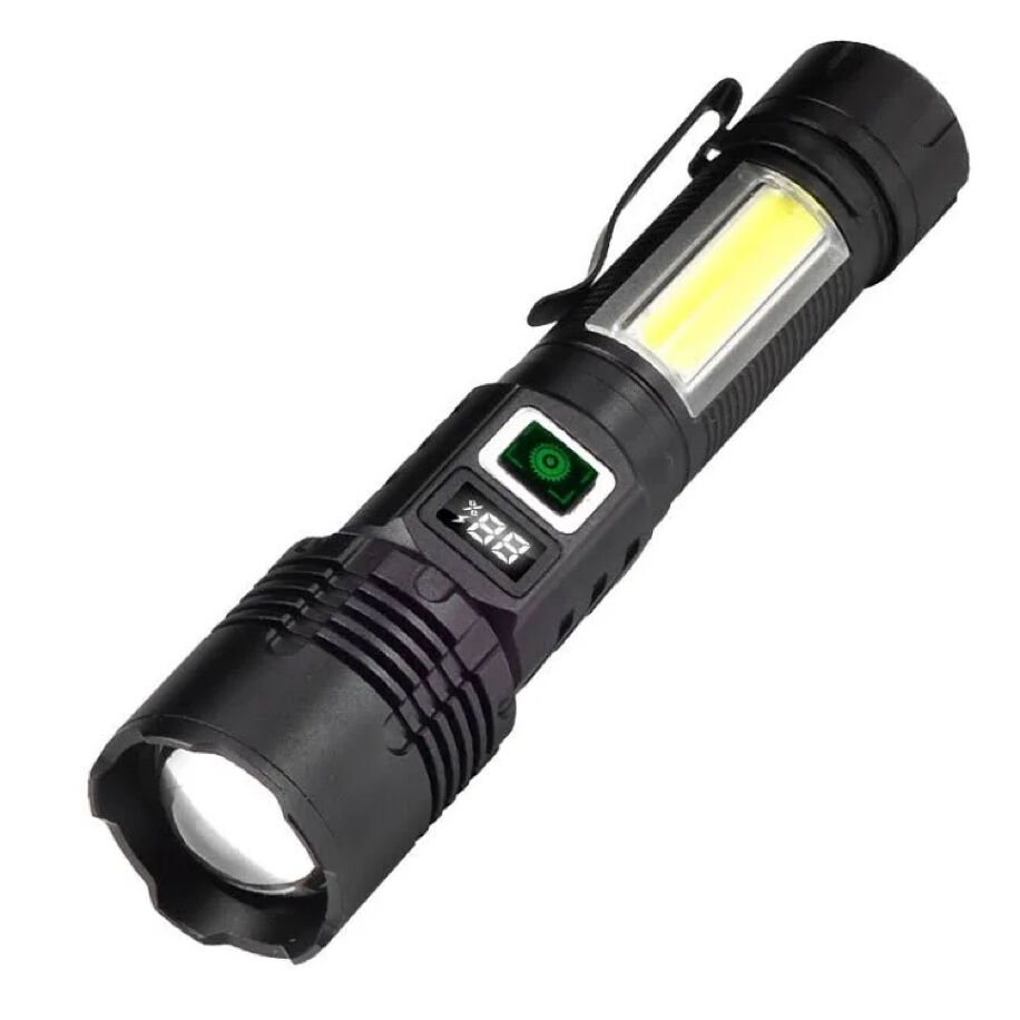 Wıson WS-4848 1500 Lümen 15 Watt Dijital Göstergeli Mıknatıslı Şarjlı El Feneri