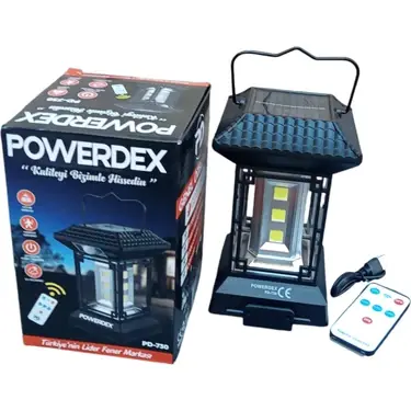 Powerdex PD-730 Kamp Lambası Solar Enerjili Güneş Enerjisi ile Çalışan Hareket Sensörlü