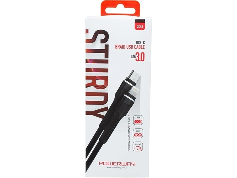 Powerway Qc48 Lıgtnıng Metal Usb Kablo Hızlı Şarj 3.0 Mah