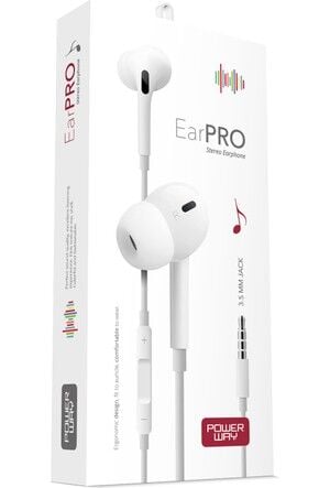 Powerway Earpro Yüksek Çözünürlüklü Ses ve Mikrofonlu Kulak Içi Kulaklık - Beyaz