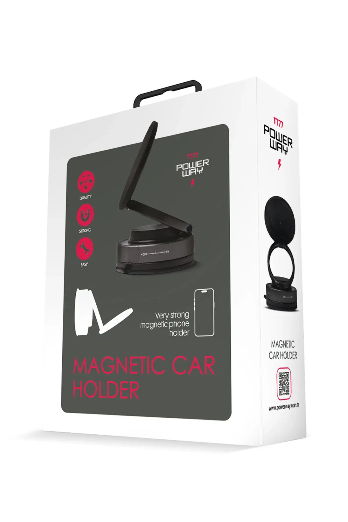 Powerway TT77 Yüksek Kaliteli Manyetik Araç İçi Telefon Tutucu Katlanabilir 360 Derece Açı