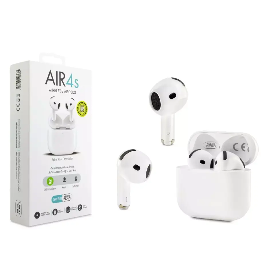 Subzero SW38 AIR4S ANC Gürültü Engelleme Beyaz Kılıf Hediyeli Bluetooth Kulaklık