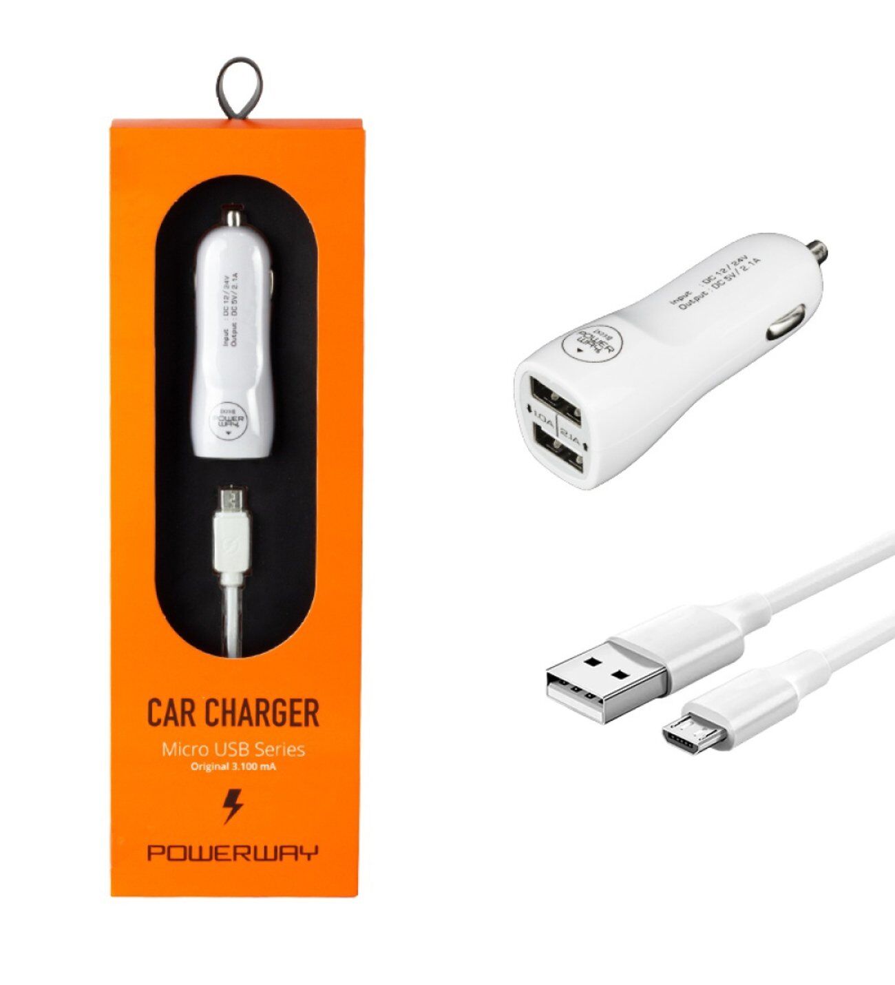 Powerway X777 Araç Şarj Seti 2,1 A Micro