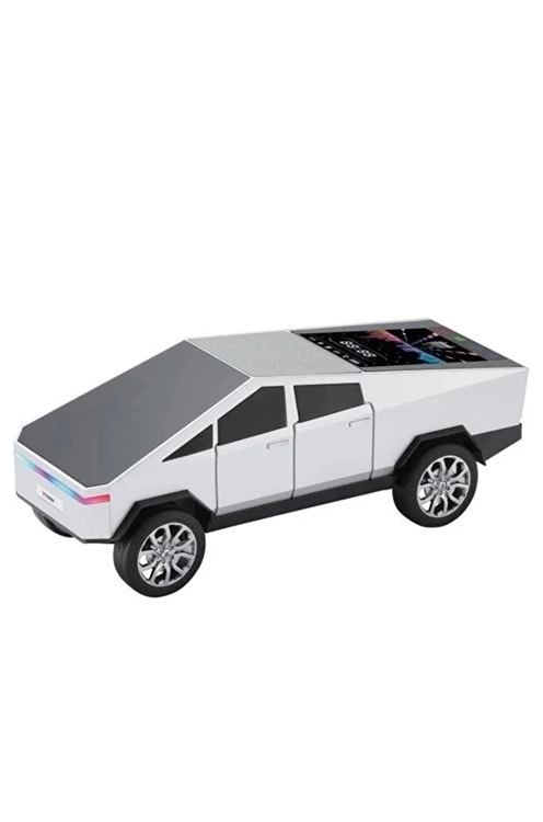 Gri CyberTruck Araba Tasarımlı Bluetooth Hoparlör 15W Güçlü Ses RGB LED /TWS/USB
