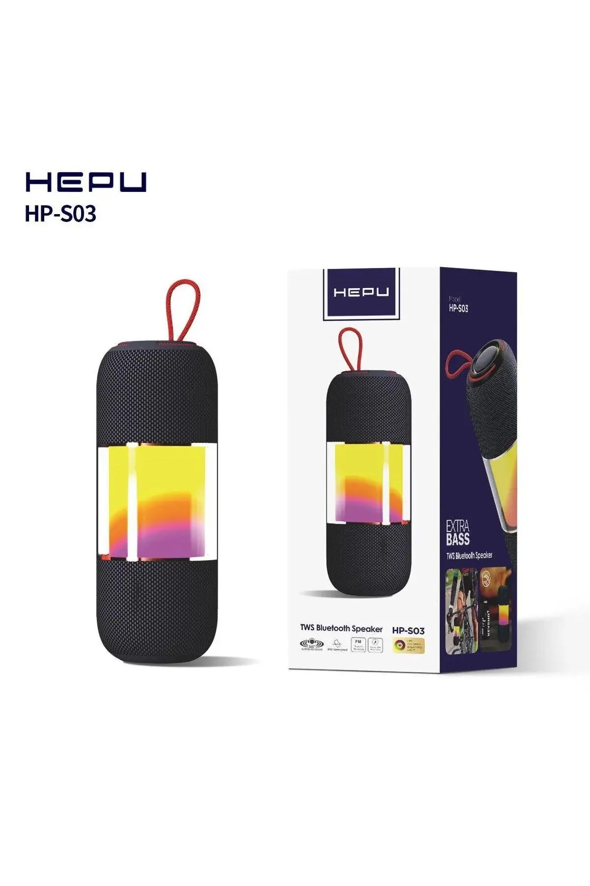 HEPU Hp S03 Taşınabilir Şarjlı Rgb Bluetooth Hoparlör High Sound Ultra Bass 4000 Mah