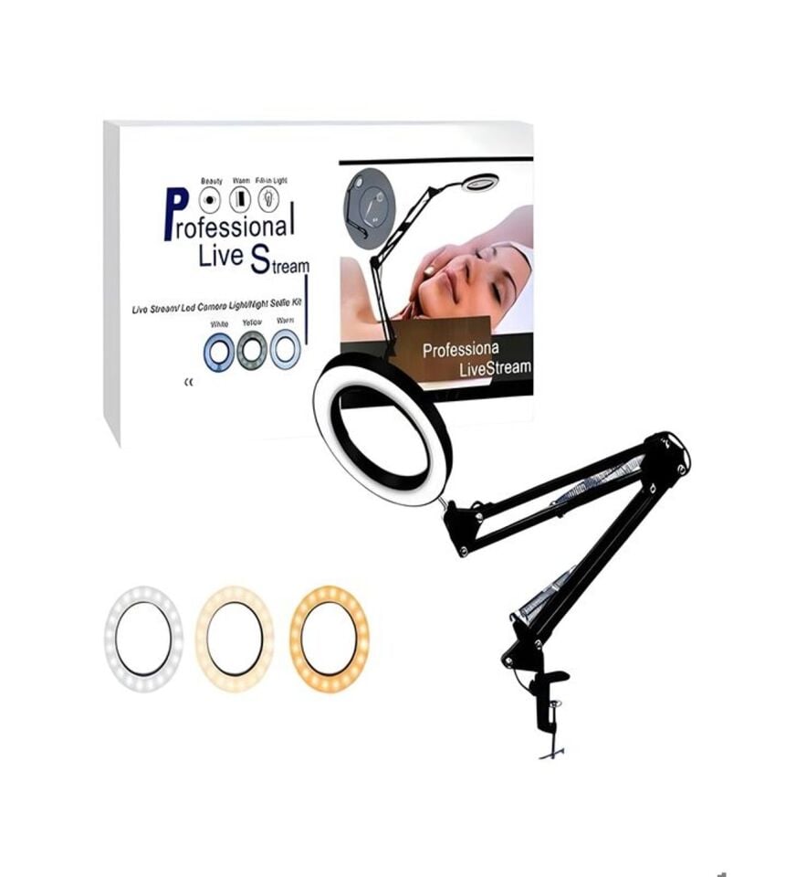 Katlanabilir LED Masa Lambası 3 Renk Modlu, Ayarlanabilir, Büyüteçli