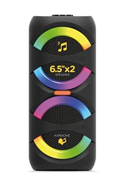 MXBass 16W Bluetooth Hoparlör Led Işıklı Ses Sistemi Parti Speaker Karaoke Özellikli