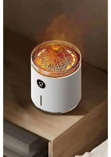 Şarjlı 350 ML Kablosuz Çalışma Volkanik Alev Hava Nemlendirici Denizanası Duman Halka Sprey