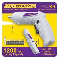 MCS44 ŞARJLI VİDA MATKABI TORNAVİDA SETİ