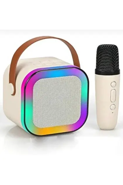 Subzero WR187 Portatif Taşınabilir Işıklı Mikrofonlu Çocuk Karaoke Hoparlör Seti