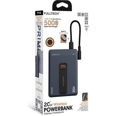 5000 Mah Magsafe Kablosuz Powerbank | 20W Pd Hızlı Şarj, Manyetik Tutucu, Dahili Usb-C Kablo, Çift Çıkışlı Kompakt