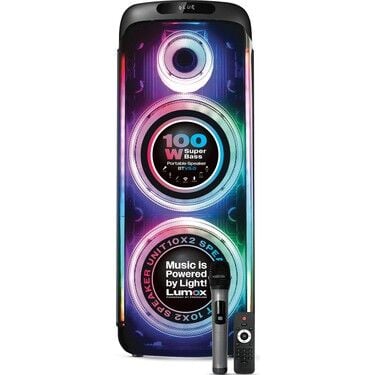 Lumox 100W Bluetooth Hoparlör Karaoke Parti Ses Sistemi Gitar Girişli Optik Kontrol Paneli Ekran