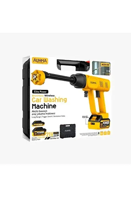 Çift Bataryalı Çantalı 37.500 mah Auhma 170W Şarjlı Bahçe Sulama Basınçlı Güçlü Araç Yıkama Makinesi