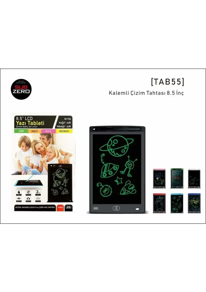 TAB55 8.5 Inc Dijital Kalemli Grafik Eğitim Not Yazma LCD Çizim Tablet Yazı Tahtası