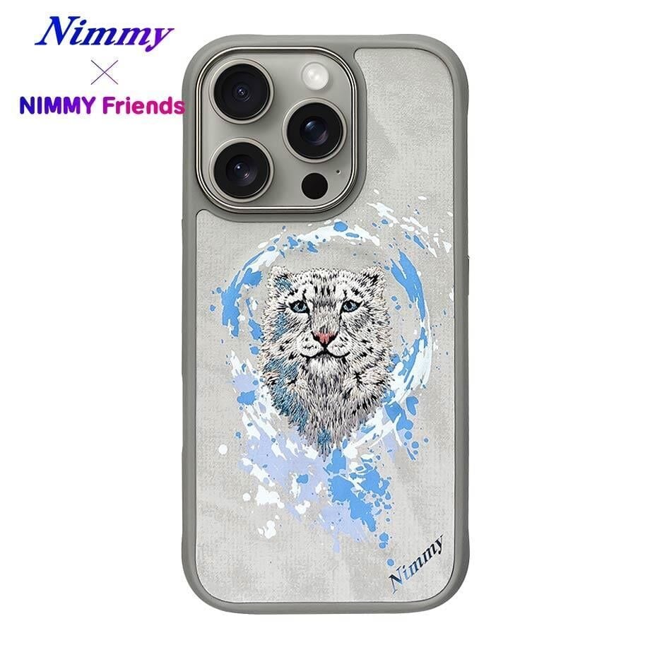 Nimmy İphone 16 Pro 3D Suni Deri Üstüne Gerçek Nakış İşlemeli Dazzling 2.0 Leopar Silikon Kılıf