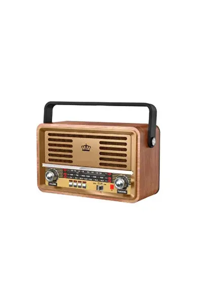Retro Tasarımlı RT-785 AM/FM/SW 3 Band Radyolu Bluetooth Hoparlör - Güneş Paneli Destekli