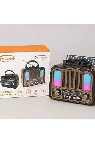 Everton Tasarımlı RT-771 AM/FM/SW 3 Band Radyolu Bluetooth Hoparlör - Güneş Paneli Destekli