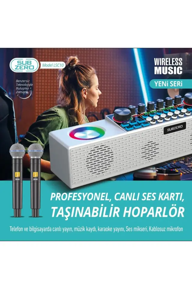 Subzero LSC10 Profosyonel canlı Ses Kartı Bluetooth Müzik